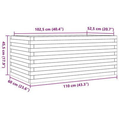 vidaXL Kukkalaatikko 110x60x45,5 cm kyllästetty mänty