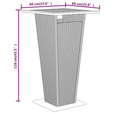 vidaXL 3-osainen Ulkobaarisarja musta polyrottinki/täysi akasiapuu