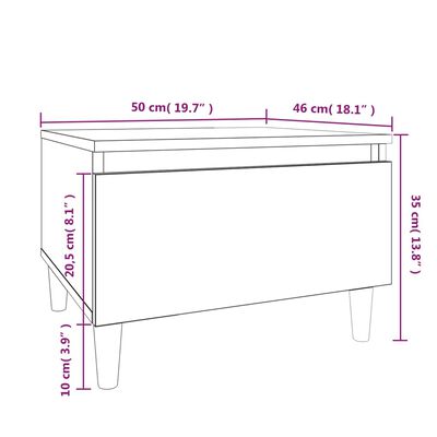 vidaXL Sivupöydät 2 kpl betoninharmaa 50x46x35 cm tekninen puu