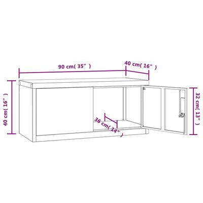 vidaXL Arkistokaappi musta 90x40x145 cm teräs