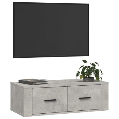 vidaXL Seinä TV-taso betoninharmaa 80x36x25 cm tekninen puu