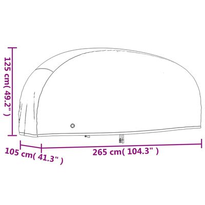 vidaXL Moottoripyörän suojat 2 kpl 265x105x125 cm 210D Oxford kangas