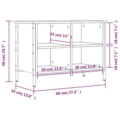 vidaXL Kenkäkaappi musta 69x35x50 cm tekninen puu