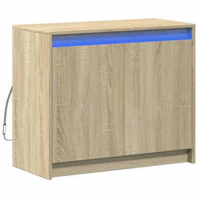 vidaXL Senkki LED-valoilla Sonoma-tammi 72x34x61 cm tekninen puu