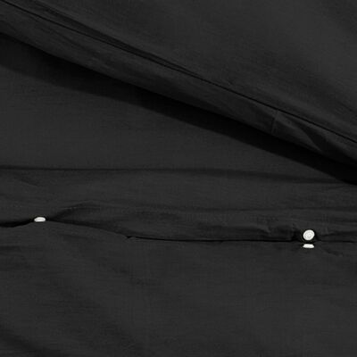 vidaXL Pussilakanasetti musta 135x200 cm puuvilla