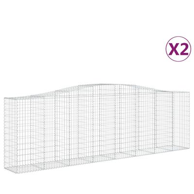 vidaXL Kaarevat kivikorit 2 kpl 400x50x120/140 cm galvanoitu rauta