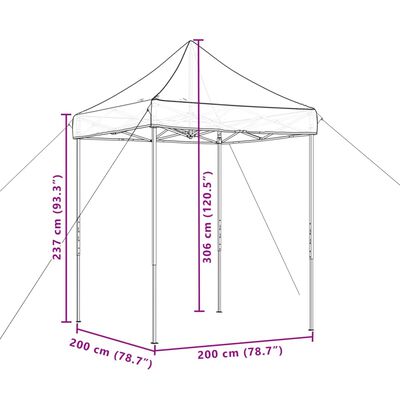 vidaXL Taitettava pop-up juhlateltta ruskea 200x200x306 cm