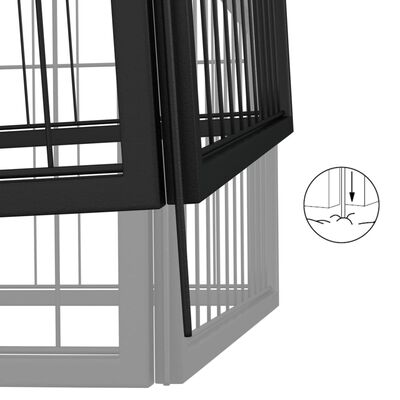 vidaXL Koiranhäkki 28 paneelia musta 100x50 cm jauhemaalattu teräs