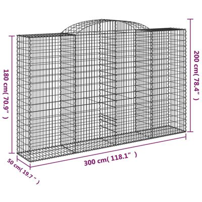 vidaXL Kaarevat kivikorit 13 kpl 300x50x180/200 cm galvanoitu rauta