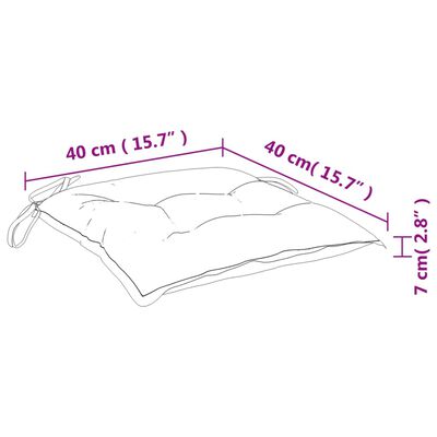 vidaXL Istuintyyny 6 kpl turkoosi 40x40x7 cm kangas