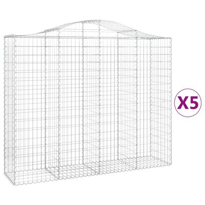 vidaXL Kaarevat kivikorit 5 kpl 200x50x160/180 cm galvanoitu rauta