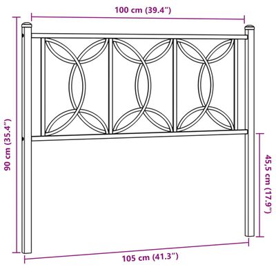 vidaXL Metallinen sängynpääty valkoinen 100 cm