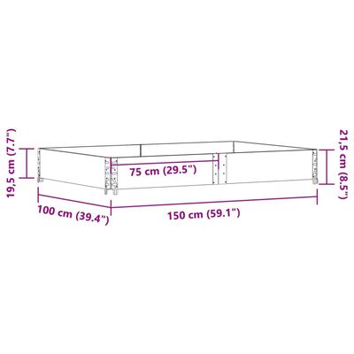 vidaXL Kuormalavan reunus 150x100 cm täysi mänty