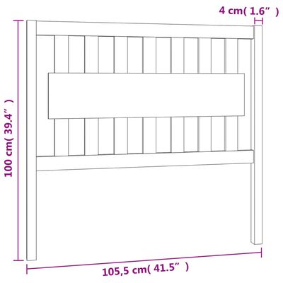 vidaXL Sängynpääty hunajanruskea 105,5x4x100 cm täysi mänty