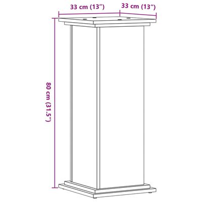 vidaXL Kasviteline musta 33x33x80 cm tekninen puu