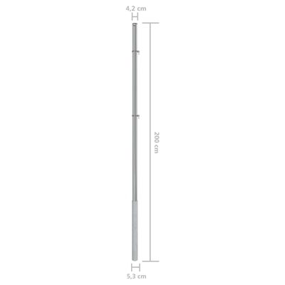 vidaXL Aurinkopurjeen tanko 200 cm ruostumaton teräs