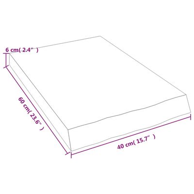 vidaXL Kylpyhuoneen työtaso v.ruskea 40x60x(2-6)cm käsitelty täysi puu