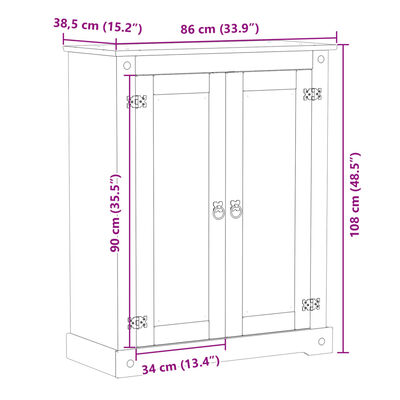 vidaXL Kenkäkaappi Corona 86x38,5x108 cm täysi mänty