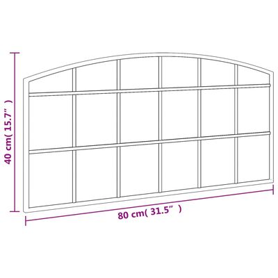 vidaXL Seinäpeili musta 80x40 cm kaari rauta