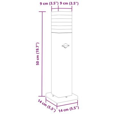 vidaXL Pylväsvalaisin liiketunnistimella musta 50 cm alumiini