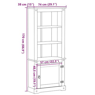 vidaXL Kaappi Corona 74x38x170 cm täysi mänty