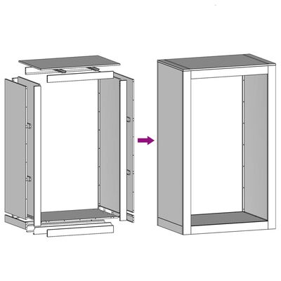 vidaXL Polttopuuteline musta 60x40x100 cm teräs