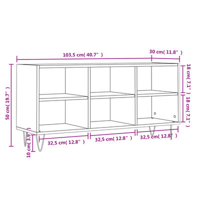 vidaXL TV-taso ruskea tammi 103,5x30x50 cm tekninen puu