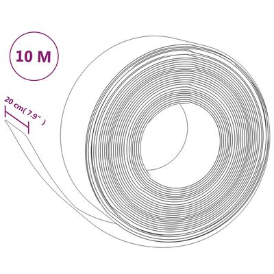 vidaXL Puutarhareunus 4 kpl musta 10 m 20 cm polyeteeni