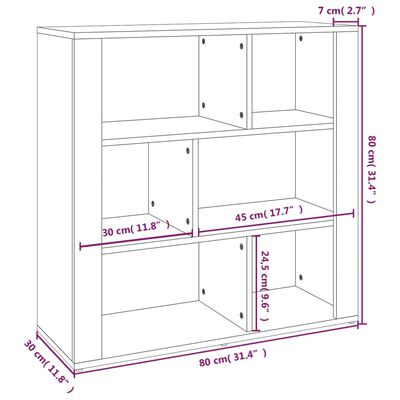 vidaXL Senkki ruskea tammi 80x30x80 cm tekninen puu