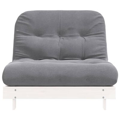 vidaXL Futon vuodesohva patjalla valkoinen 100x206x11 cm täysi mänty