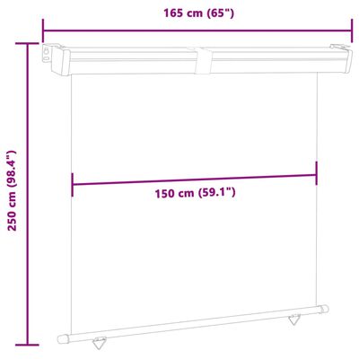 vidaXL Parvekkeen sivumarkiisi 165x250 cm kerma