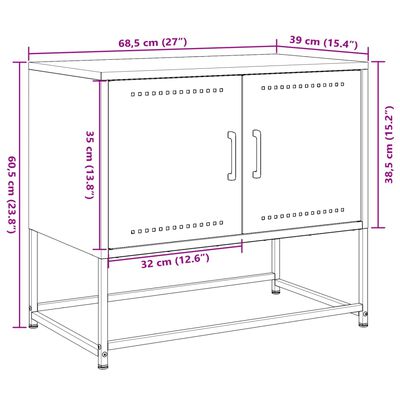 vidaXL TV-taso oliivinvihreä 68,5x39x60,5 cm teräs