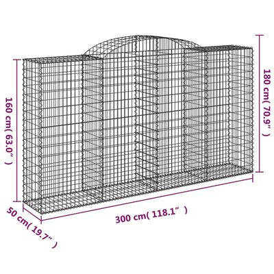 vidaXL Kaarevat kivikorit 20 kpl 300x50x160/180 cm galvanoitu rauta