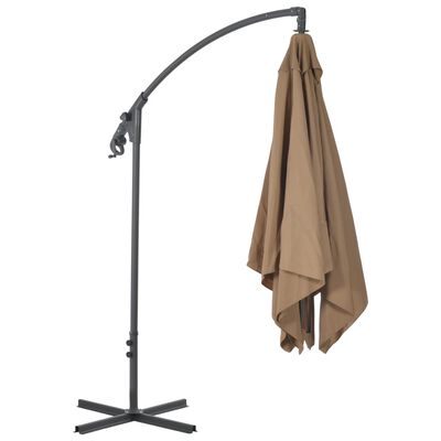 vidaXL Aurinkovarjo cantilever terästolpalla 250x250 cm taupe