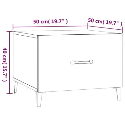 vidaXL Sohvapöydät metallijaloilla 2 kpl harmaa Sonoma 50x50x40 cm