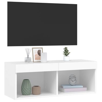 vidaXL TV-taso LED-valoilla valkoinen 80x30x30 cm