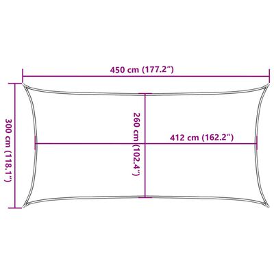 vidaXL Aurinkopurje hiekka 4,5x3 m 100% Oxford polyesteri