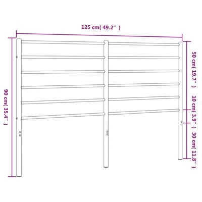 vidaXL Metallinen sängynpääty musta 120 cm