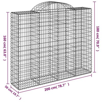 vidaXL Kaarevat kivikorit 7 kpl 200x50x160/180 cm galvanoitu rauta