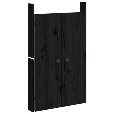 vidaXL Ulkokeittiökaapin ovet 2 kpl musta 50x9x82 cm täysi mänty