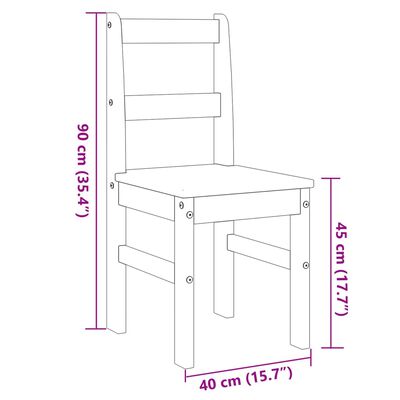 vidaXL Ruokatuolit 2 kpl Panama harmaa 40x46x90 cm täysi mänty