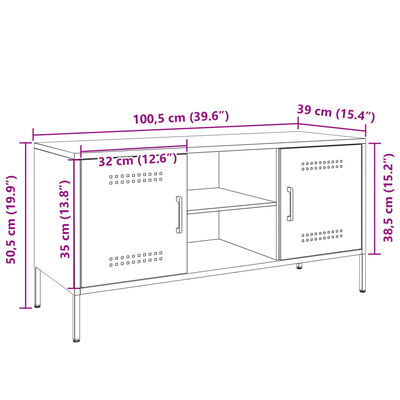 vidaXL TV-taso pinkki 100,5x39x50,5 cm teräs