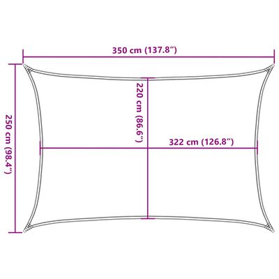 vidaXL Aurinkopurje hiekka 3,5x2,5 m 100% Oxford polyesteri