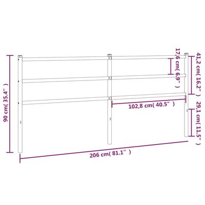 vidaXL Metallinen sängynpääty musta 200 cm