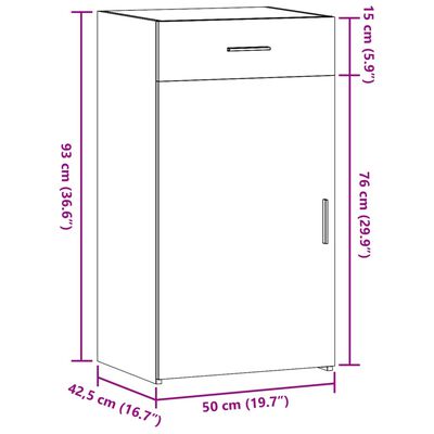 vidaXL Senkki ruskea tammi 50x42,5x93 cm tekninen puu