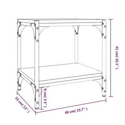 vidaXL TV-taso savutammi 40x33x41 cm tekninen puu ja teräs