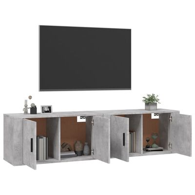 vidaXL Seinäkiinnitettävät TV-kaapit 2 kpl betoninharmaa 80x34,5x40 cm