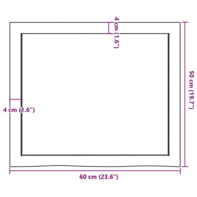 vidaXL Seinähylly tummanruskea 60x50x(2-4) cm käsitelty täystammi