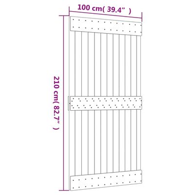 vidaXL Liukuovi asennustarvikkeineen 100x210 cm täysi mänty