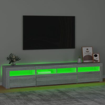 vidaXL TV-taso LED-valoilla harmaa Sonoma 210x35x40 cm